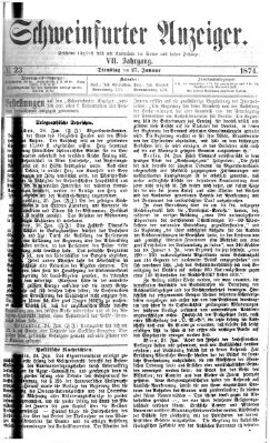 Schweinfurter Anzeiger Dienstag 27. Januar 1874