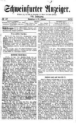 Schweinfurter Anzeiger Samstag 31. Januar 1874