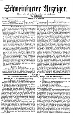 Schweinfurter Anzeiger Montag 9. Februar 1874