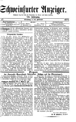 Schweinfurter Anzeiger Dienstag 24. Februar 1874