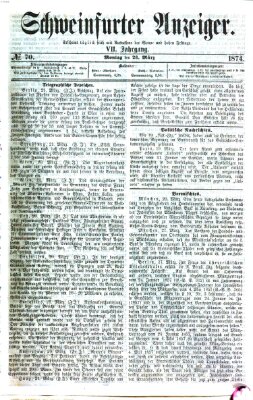 Schweinfurter Anzeiger Montag 23. März 1874