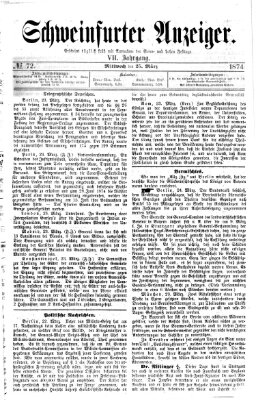 Schweinfurter Anzeiger Mittwoch 25. März 1874