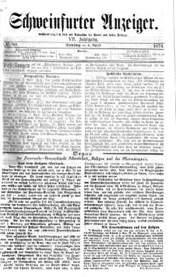 Schweinfurter Anzeiger Samstag 4. April 1874