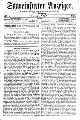 Schweinfurter Anzeiger Dienstag 7. April 1874