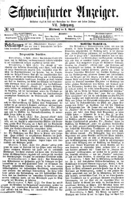 Schweinfurter Anzeiger Mittwoch 8. April 1874