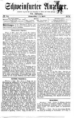 Schweinfurter Anzeiger Donnerstag 9. April 1874