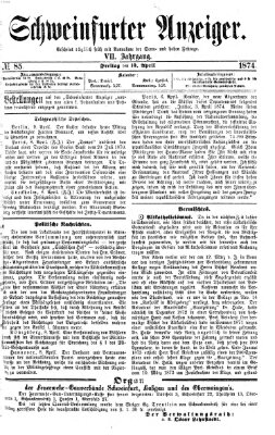 Schweinfurter Anzeiger Freitag 10. April 1874