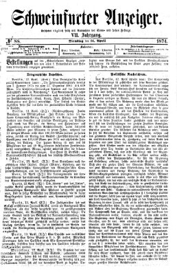 Schweinfurter Anzeiger Dienstag 14. April 1874