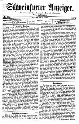 Schweinfurter Anzeiger Montag 15. Juni 1874