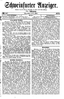 Schweinfurter Anzeiger Dienstag 23. Juni 1874