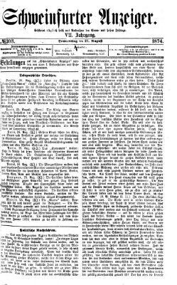 Schweinfurter Anzeiger Donnerstag 27. August 1874