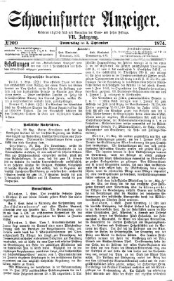 Schweinfurter Anzeiger Donnerstag 3. September 1874