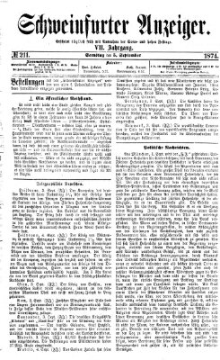 Schweinfurter Anzeiger Samstag 5. September 1874