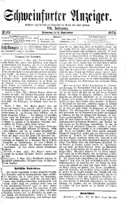 Schweinfurter Anzeiger Dienstag 8. September 1874