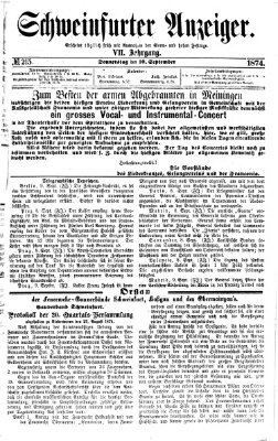Schweinfurter Anzeiger Donnerstag 10. September 1874