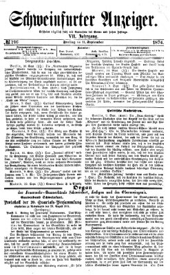 Schweinfurter Anzeiger Freitag 11. September 1874