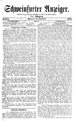 Schweinfurter Anzeiger Montag 21. September 1874