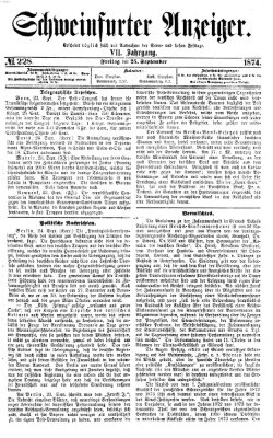 Schweinfurter Anzeiger Freitag 25. September 1874