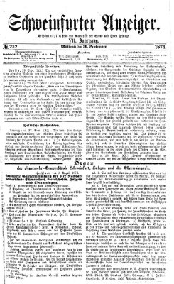 Schweinfurter Anzeiger Mittwoch 30. September 1874