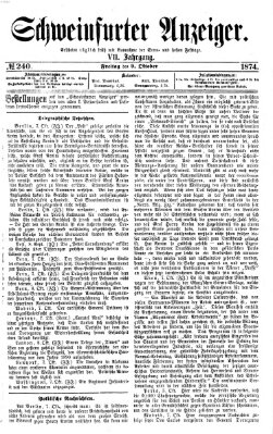 Schweinfurter Anzeiger Freitag 9. Oktober 1874