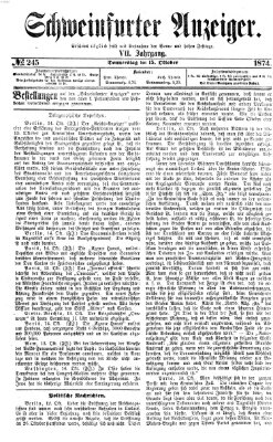 Schweinfurter Anzeiger Donnerstag 15. Oktober 1874