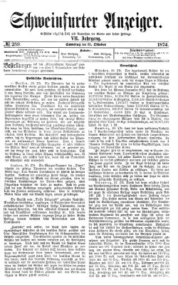 Schweinfurter Anzeiger Samstag 31. Oktober 1874