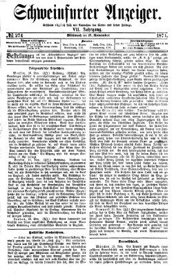 Schweinfurter Anzeiger Mittwoch 18. November 1874