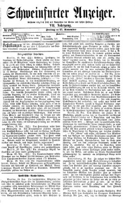 Schweinfurter Anzeiger Freitag 27. November 1874