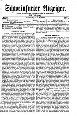 Schweinfurter Anzeiger Donnerstag 3. Dezember 1874