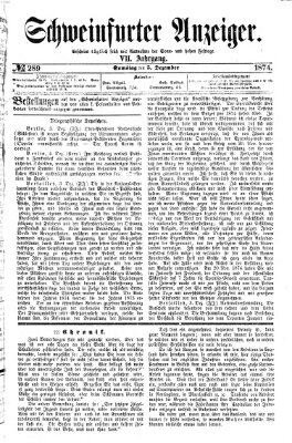 Schweinfurter Anzeiger Samstag 5. Dezember 1874