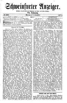 Schweinfurter Anzeiger Montag 7. Dezember 1874