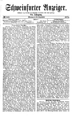 Schweinfurter Anzeiger Montag 21. Dezember 1874