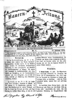 Bauern-Zeitung Donnerstag 19. Februar 1874