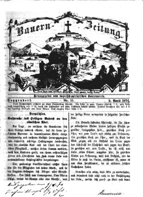 Bauern-Zeitung Donnerstag 9. April 1874