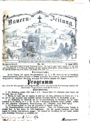 Bauern-Zeitung Mittwoch 3. Juni 1874