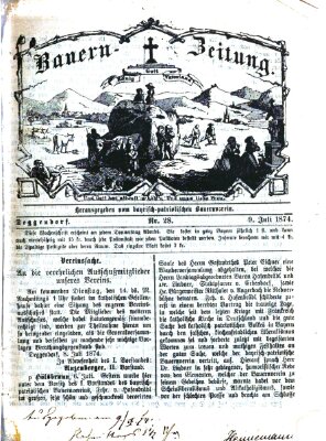 Bauern-Zeitung Donnerstag 9. Juli 1874