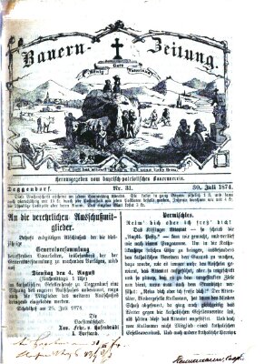 Bauern-Zeitung Donnerstag 30. Juli 1874