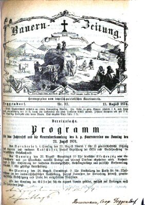 Bauern-Zeitung Donnerstag 13. August 1874