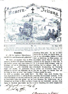 Bauern-Zeitung Donnerstag 26. November 1874