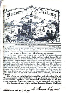 Bauern-Zeitung Donnerstag 24. Dezember 1874