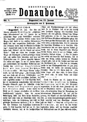 Deggendorfer Donaubote Dienstag 20. Januar 1874