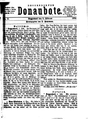 Deggendorfer Donaubote Freitag 6. Februar 1874