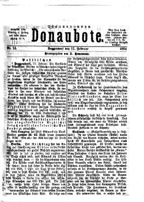 Deggendorfer Donaubote Dienstag 17. Februar 1874