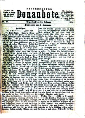 Deggendorfer Donaubote Dienstag 24. Februar 1874