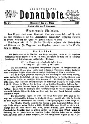 Deggendorfer Donaubote Dienstag 24. März 1874