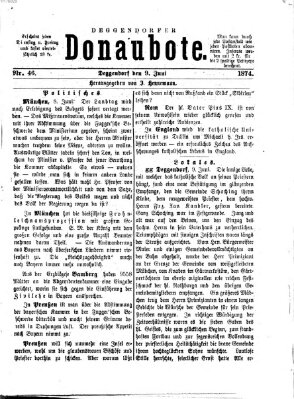 Deggendorfer Donaubote Dienstag 9. Juni 1874