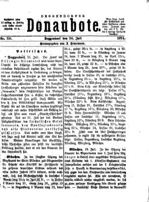 Deggendorfer Donaubote Freitag 24. Juli 1874