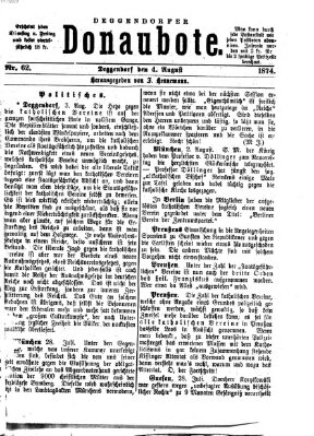 Deggendorfer Donaubote Dienstag 4. August 1874