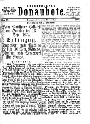 Deggendorfer Donaubote Freitag 11. September 1874