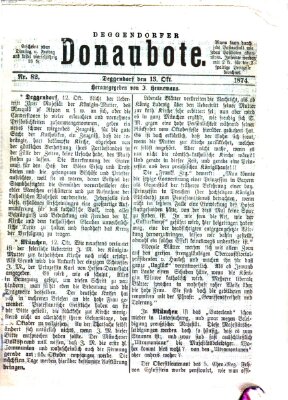 Deggendorfer Donaubote Dienstag 13. Oktober 1874